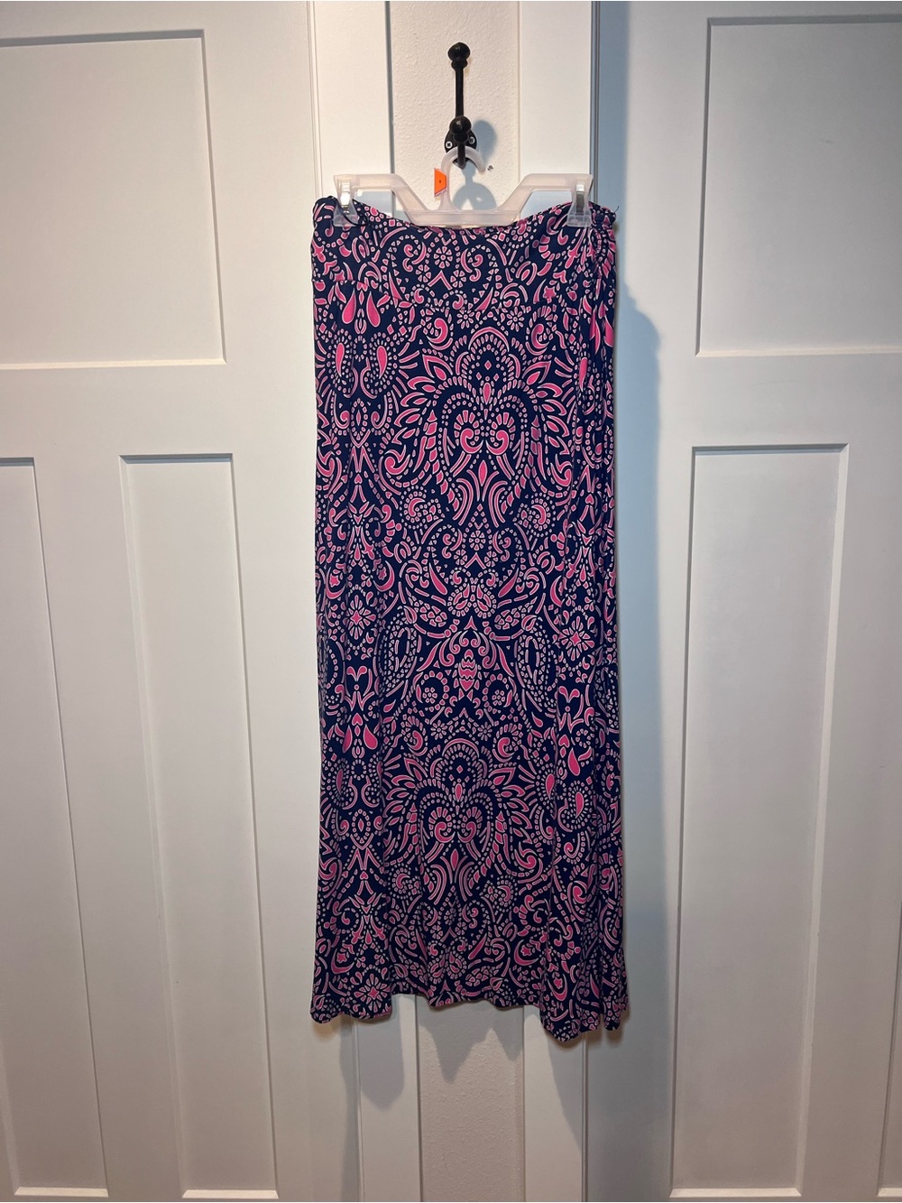 Cynthia Rowley Women's Navy and Pink Printed Maxi Skirt